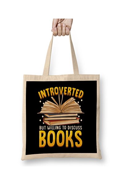 dekado Introverted But Willing To Discuss Anime Girl Tote Bag Long Handle