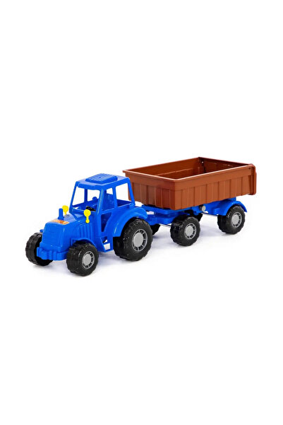 Polesie 84774 Tractor Majster albastru cu remorcă nr. 1 în plasă