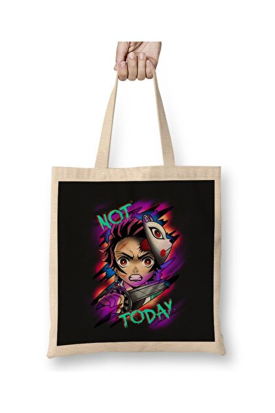 Generic Brand حقيبة قماش Demon Slayer Not Today بمقبض طويل
