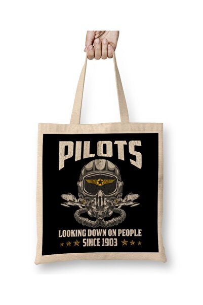 dekado Funny Pilots Looking Down On People Since 1903 Pun Cloth Bag Long Handle