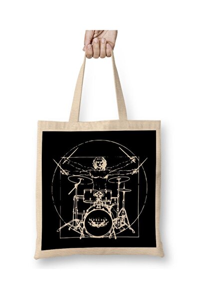 Generic Brand Vitruvian Man Drum Kit حقيبة ملابس بمقبض طويل