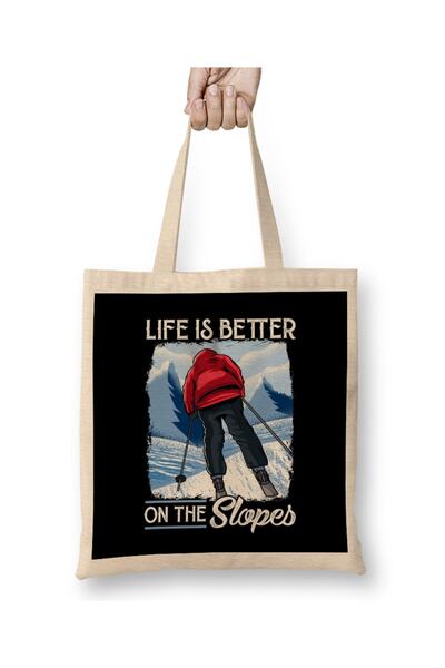 dekado حقيبة قماش للتزلج والتزلج على الجليد من Life Is Better On The Slopes ب...