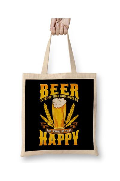 Generic Brand حقيبة قماشية من Beer Is Proof That God Loves Us And Wants Us Ha...