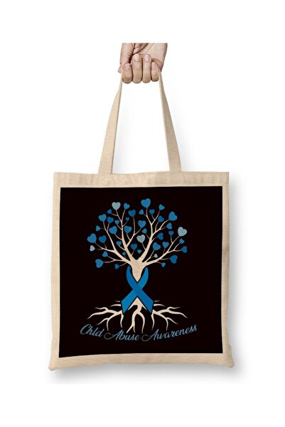 dekado حقيبة حفاضات ذات مقبض طويل من Blue Ribbon Tree Heart Child Abuse Preve...