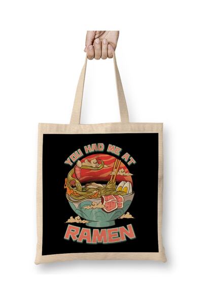 Generic Brand حقيبة قماش You Had Me At Ramen Funny Anime Kawaii Noodles بمقبض...