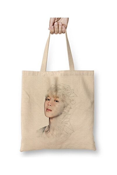 dekado حقيبة قماش BTS Chim Drawing Effect Army Kpop بمقبض طويل