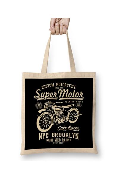 Generic Brand Super Motor Brooklyn Tote Bag Long Handle