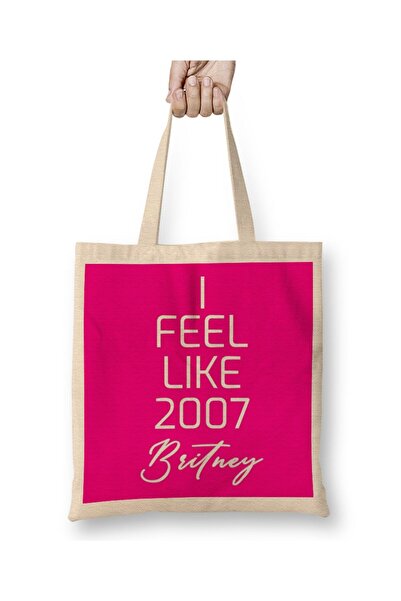 dekado حقيبة قماش I Feel Like 2007 Britney 02 بمقبض طويل