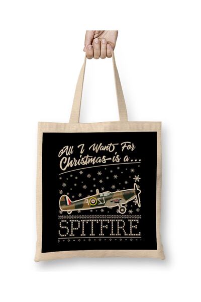 dekado كل ما أريده لعيد الميلاد هو حقيبة قماش Spitfire بمقبض طويل