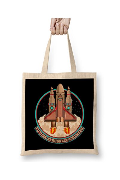 dekado Future Aerospace Engineer Spaceship Launch Tote Bag Long Handle