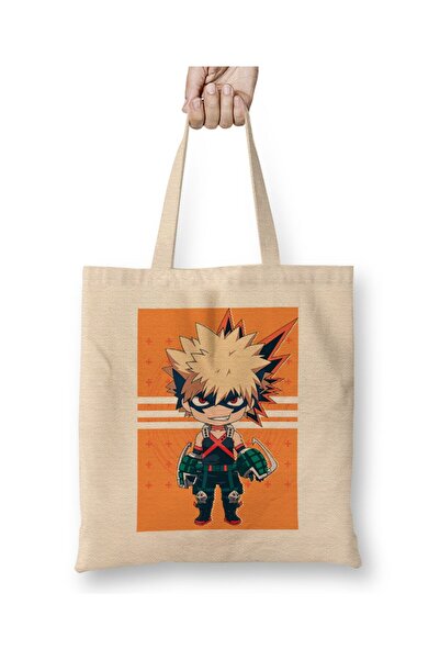 Generic Brand حقيبة قماش Boku No Hero Katsuki Bakugo بمقبض طويل