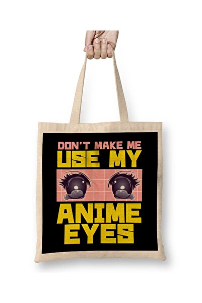 dekado حقيبة قماش يابانية من Don t Make Me Use My Anime Eyes Kawaii بمقبض طويل