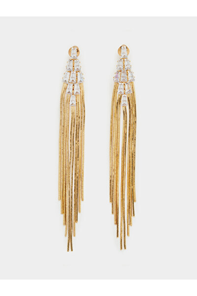 Styli Gold-Tone Tassel Drop Earrings