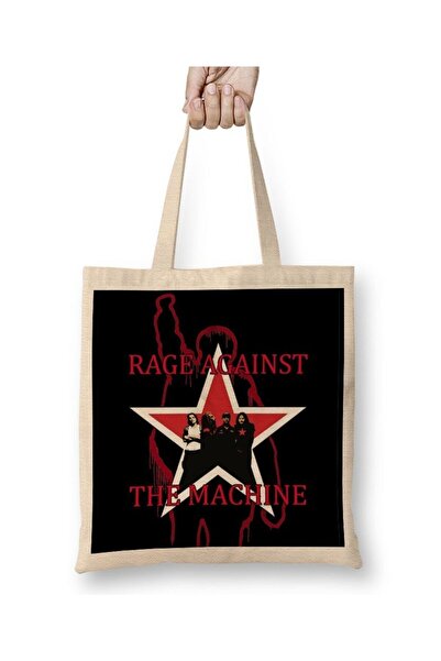 dekado حقيبة قماش Rage Agaınst The Machine Ratm بمقبض طويل