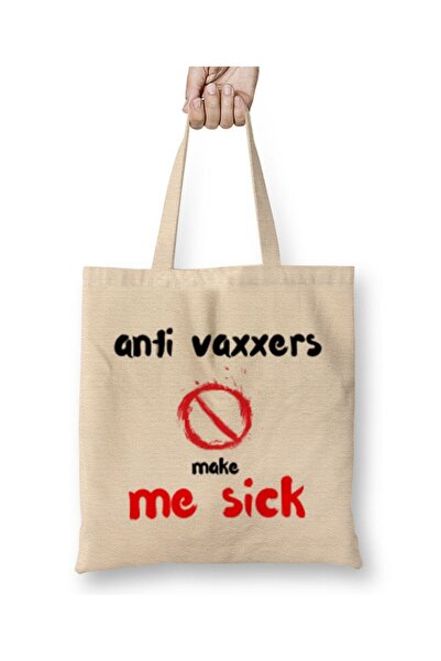 Generic Brand Anti Vaxxers Make Me Sick Cloth Bag Long Handle
