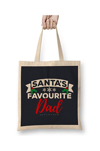 dekado Santas Favorite Dad Christmas Tote Bag Long Handle