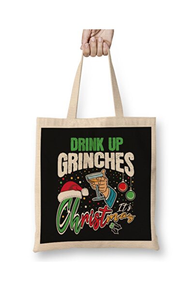 dekado Drink Up Grinches Its Christmas Tote Bag Long Handle