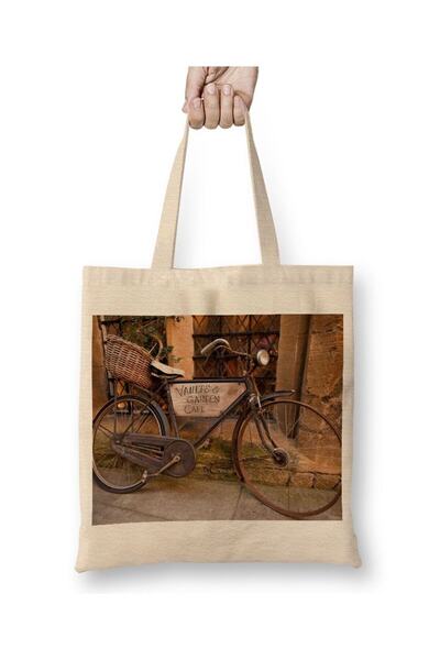 Generic Brand Bicycle Garden Cafe Tote Bag Long Handle