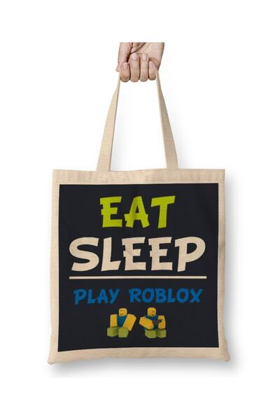 Generic Brand حقيبة قماش Eat Sleep Play Roblox بمقبض طويل