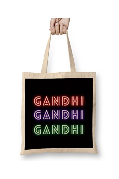 dekado Gandhi Quotes Gifts - Vintage Retro Rainbow Style Tote Bag Long Handle
