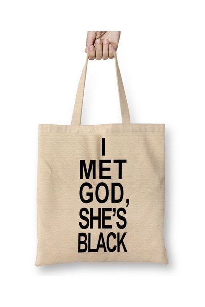 dekado I Met God, She's Black Tote Bag Long Handle