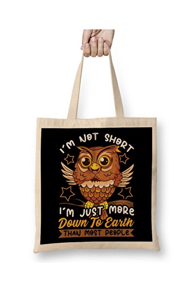 dekado Cute & Funny I'm Not Short I'm Just Down To Earth Cloth Bag Long Handle