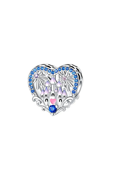Choice46 SCR6555 New Heart-Shaped Charms 925 Sterling Silver Flower Forever L...