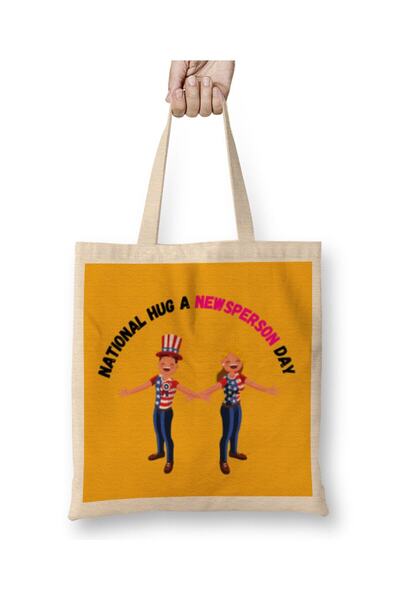 dekado National Hug a Newsperson Tote Bag Long Handle