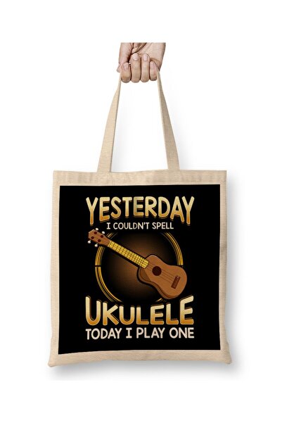 Generic Brand حقيبة قماش Yesterday I Couldnt Spell Ukulele Today I Play One ب...