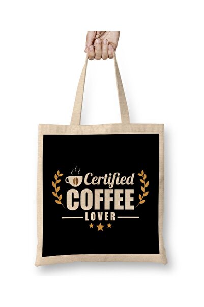 Generic Brand Certified Coffee Lover Caffeine Addict Cloth Bag Long Handle