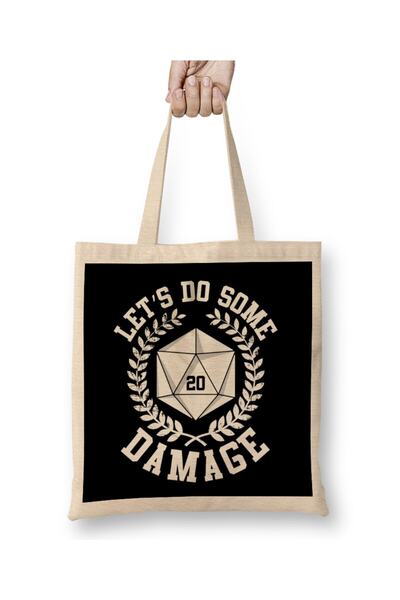 dekado Dungeons And Dragons Lets Do Some Damage Tote Bag Long Handle