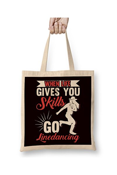 dekado Linedancing Girl Cowgirl Choreographer Line Dancer Dance Tote Bag Long...