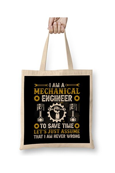 dekado I am a Mechanical Engineer To Save Time Cloth Bag Long Handle