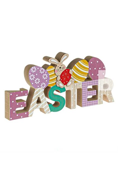 OEM Ξύλινη Πασχαλινή Διακόσμηση "Πασχαλινό" Αυγό Κουνελιού 30x2.5x14.2εκ.