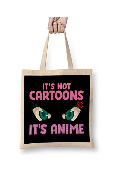 dekado حقيبة قماش أنيمي Obsessed It's Not Cartoons It's Anime بمقبض طويل