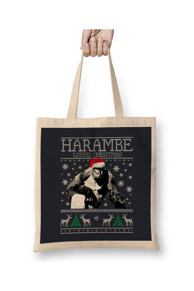 dekado حقيبة حمل Harambe Loved Christmas Knit بمقبض طويل