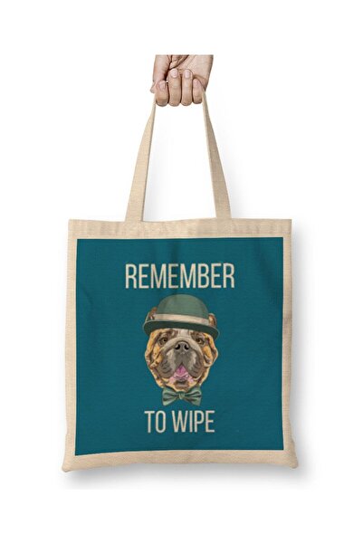 dekado REMEMBER TO WIPE DOG Lover Gift Cloth Bag Long Handle