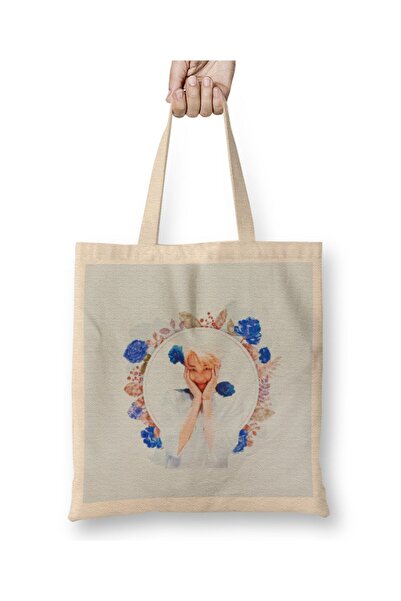dekado Bts Rm Blue Roses Cloth Bag Long Handle