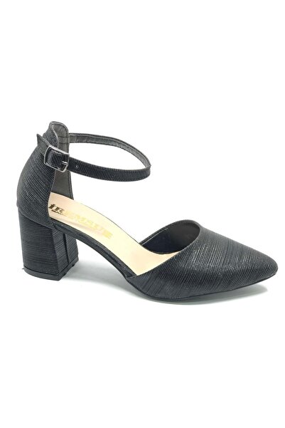 KCMN İremsu Çupra Satin Detailed 5 cm Heeled Stiletto Women's Heeled Shoes Black