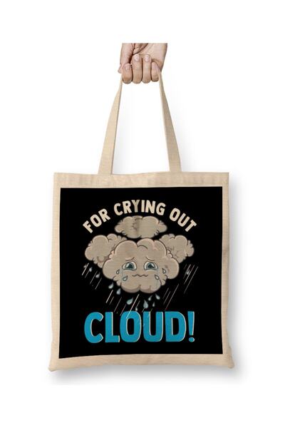 dekado حقيبة قماش لطيفة ومضحكة للبكاء من Cloud Pun Meteorology بمقبض طويل