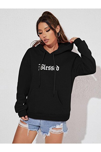 EYAX MODA Blessed Printed Oversize Unisex Sweatshirt