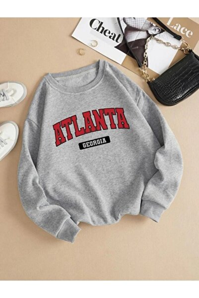 EYAX MODA Atlanta Georgia Printed Hooded Oversize Unisex Sweatshirt Eyaxx Spo...