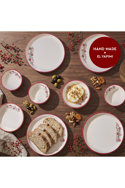 Aryıldız Rosella Kırmızı 10 Parça 4 Kişilik Kahvaltı Takımı