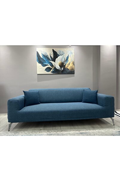 Dilan Home 3'lü Jakarlı Koltuk Örtüsü / Çekyat Kanepe Lastikli Koltuk Örtüsü /