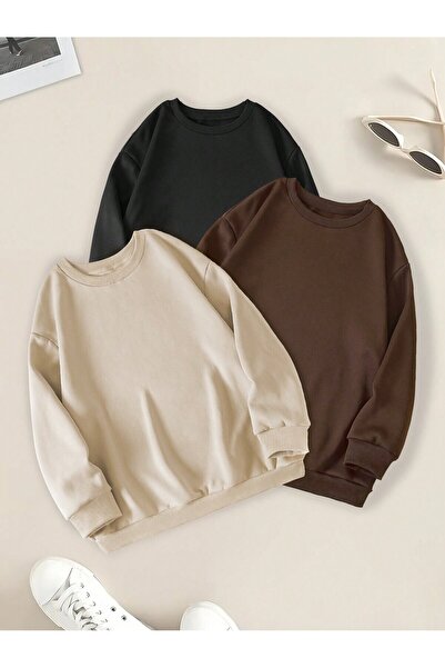 EYAX MODA Unisex 3-Pack Zero Collar Oversize Sweatshirt Eyaxx Sportwear Company