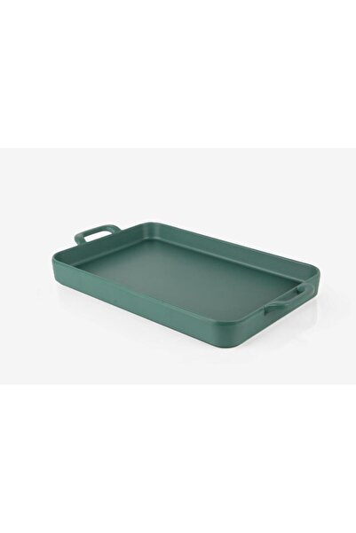 Globy Double Handle Presentation Plate Green 30×20×4 cm