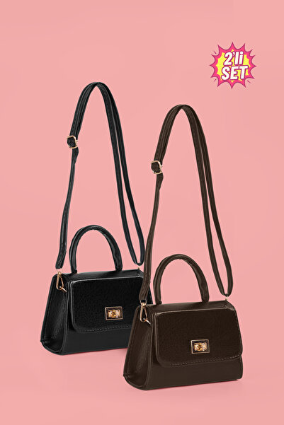 westbag 2-Piece Mini Textured Patent Leather Hand and Shoulder Bag