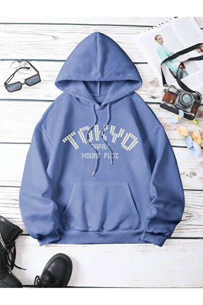 EYAX MODA Unisex Tokyo Printed Hooded Sweatshirt Eyaxx Sportwear Company