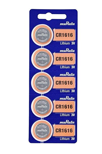 MURATA CR1616 Lithium 3V Coin Cell 5 Batteries Made in Japan