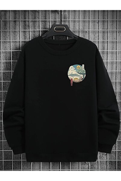 EYAX MODA Totoro Digital Printed Crew Neck Oversize Unisex Sweatshirt Eyaxx S...